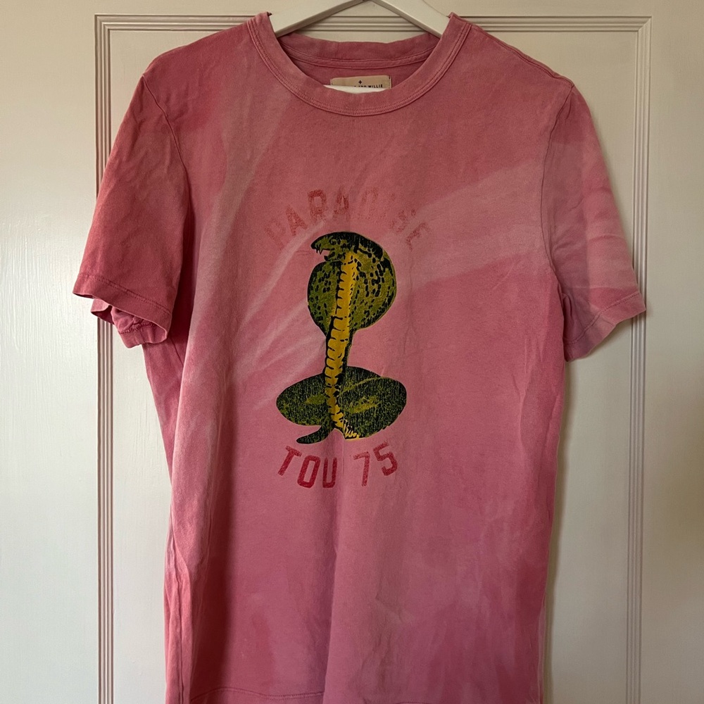 Pink Graphic T-Shirt with Snake Design